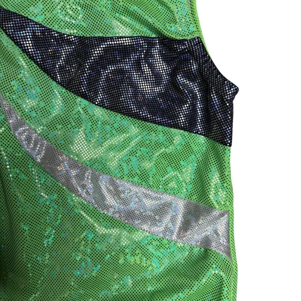 Garland Gymnastics Leotard Metallic Green Size Child Large CL